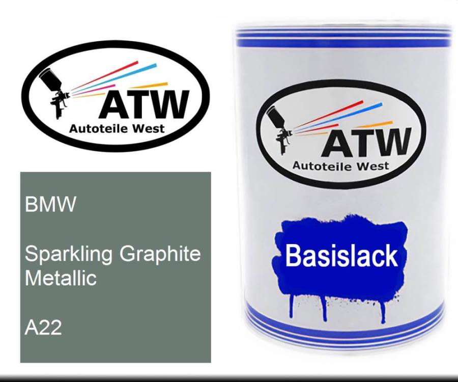 BMW, Sparkling Graphite Metallic, A22: 500ml Lackdose, von ATW Autoteile West.